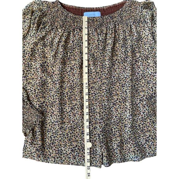 Elizabeth and James Textile Smocked Neck Boho Flowy Long Sleeve Blouse – Size XL - Picture 7 of 10